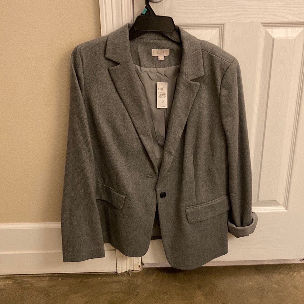 Loft gray cotton blazer